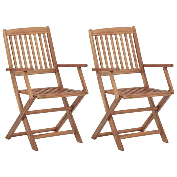 Cadeiras de jardim dobráveis 2 pcs madeira acácia maciça