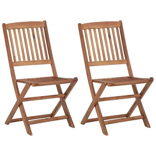 Cadeiras de jardim dobráveis 2 pcs madeira acácia maciça