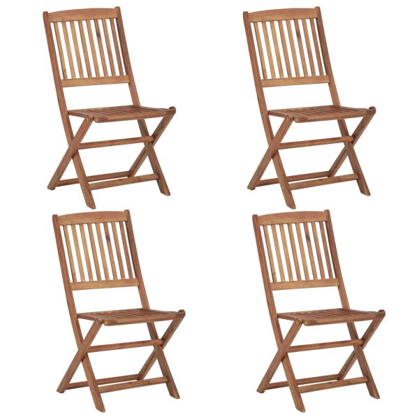 Cadeiras de jardim dobráveis 4 pcs madeira de acácia maciça
