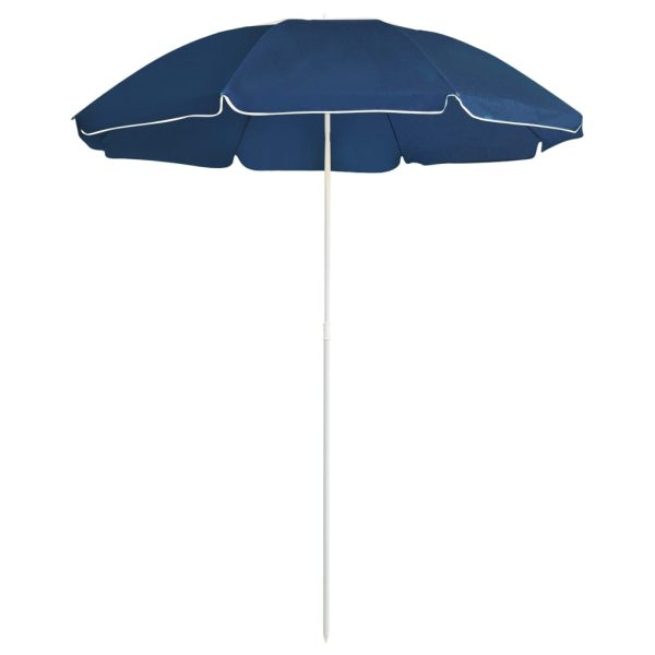 Guarda-sol de exterior com poste de aço 180 cm azul