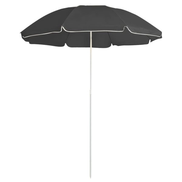 Guarda-sol de exterior com poste de aço 180 cm antracite