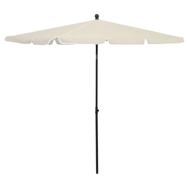 Guarda-sol de jardim com mastro 210x140 cm cor areia