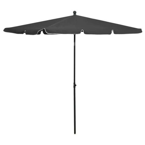Guarda-sol de jardim com mastro 210x140 cm antracite