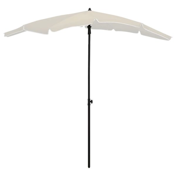 Guarda-sol de jardim com poste 200x130 cm cor areia