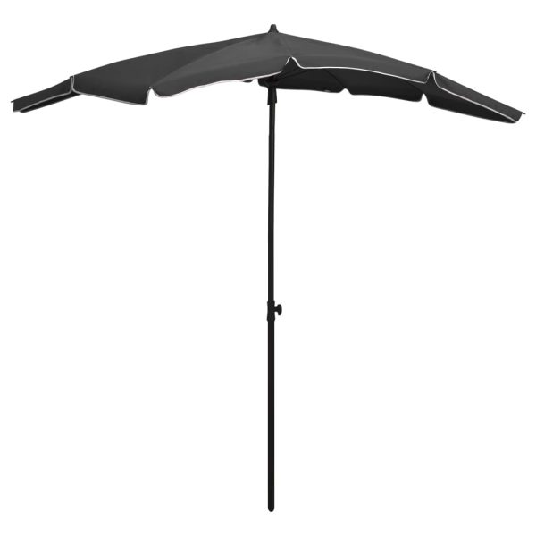 Guarda-sol de jardim com poste 200x130 cm antracite