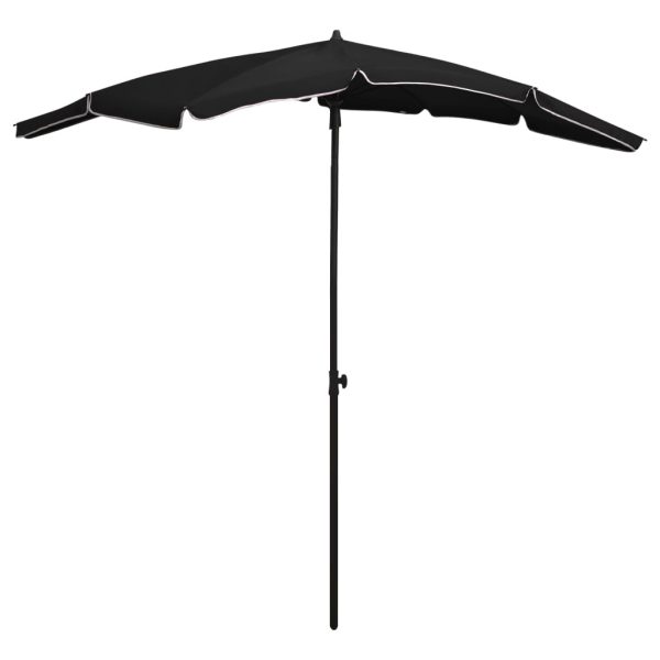 Guarda-sol de jardim com poste 200x130 cm preto