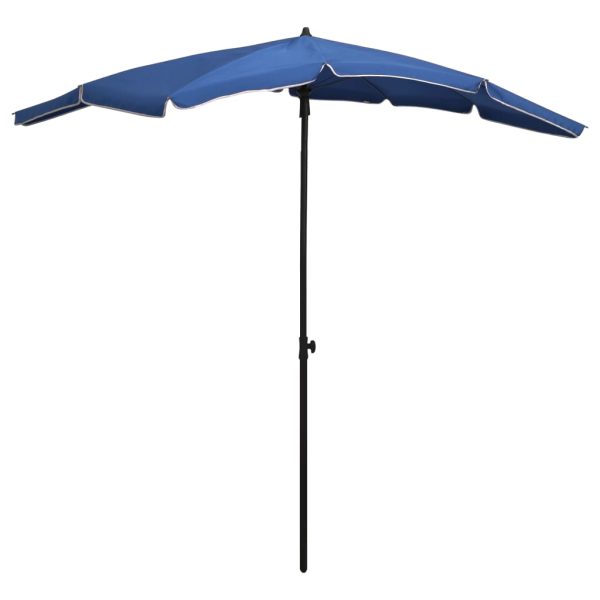 Guarda-sol de jardim com poste 200x130 cm azul-ciano