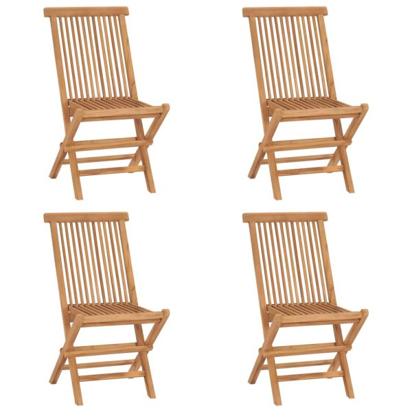 Cadeiras de jardim dobráveis 4 pcs madeira de teca maciça