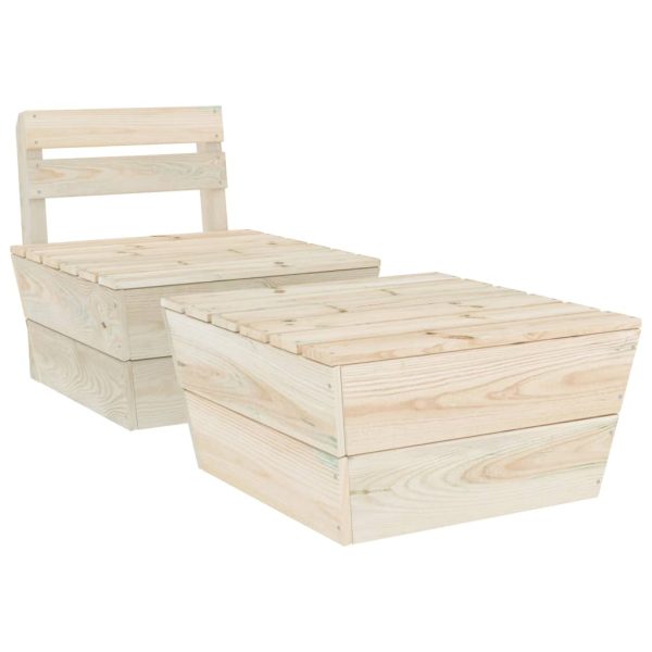 2 pcs conjunto lounge de jardim madeira de abeto impregnada