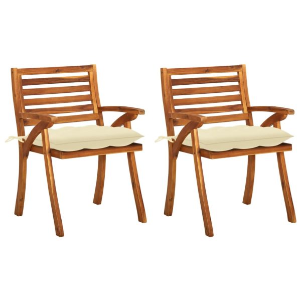Cadeiras de jantar jardim c/ almofadões 2 pcs acácia maciça