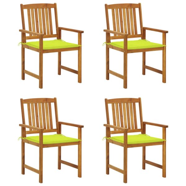 Cadeiras de jardim c/ almofadões 4 pcs madeira de acácia maciça