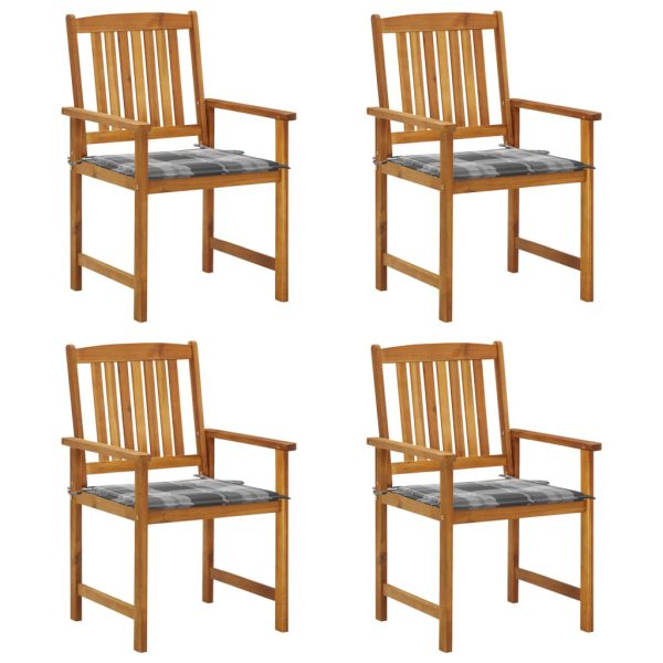 Cadeiras de jardim c/ almofadões 4 pcs madeira de acácia maciça