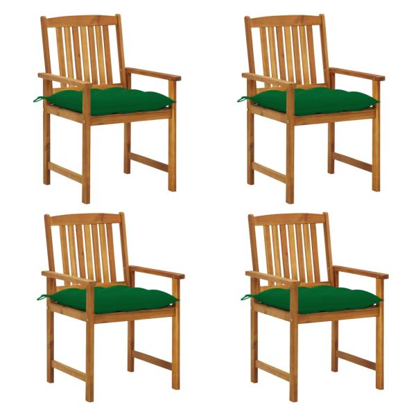 Cadeiras de jardim c/ almofadões 4 pcs madeira de acácia maciça