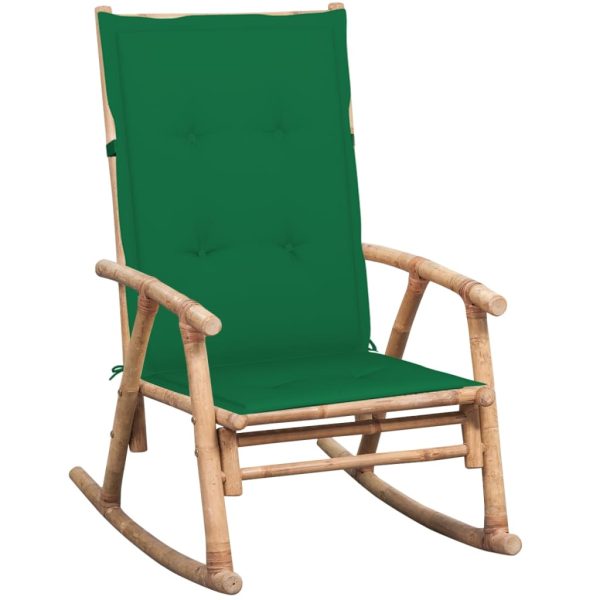 Cadeira de baloiço com almofadão bambu