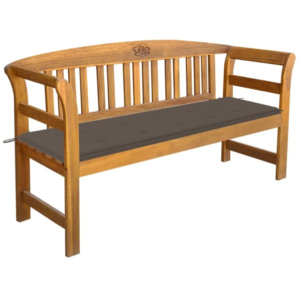 Banco de jardim com almofadão 157 cm madeira de acácia maciça