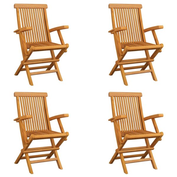 Cadeiras de jardim dobráveis 4 pcs madeira de teca maciça