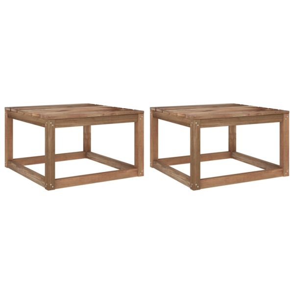 Mesas de paletes p/ jardim 2 pcs 60x60x36,5 cm pinho impregnado