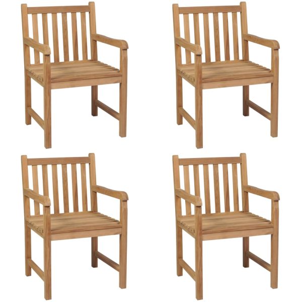 Cadeiras de exterior 4 pcs madeira de teca maciça