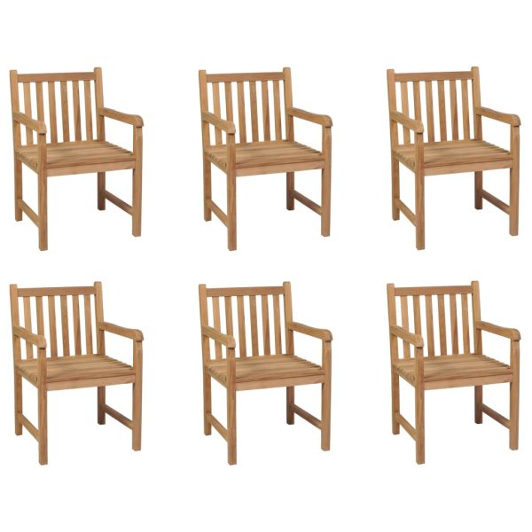 Cadeiras de exterior 6 pcs madeira de teca maciça