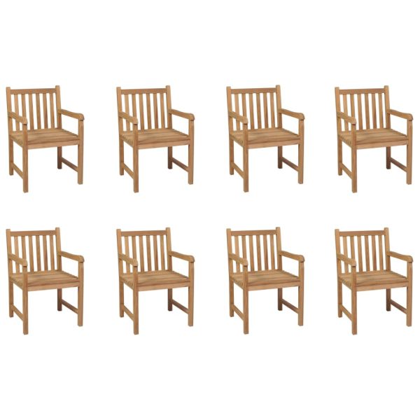 Cadeiras de exterior 8 pcs madeira de teca maciça
