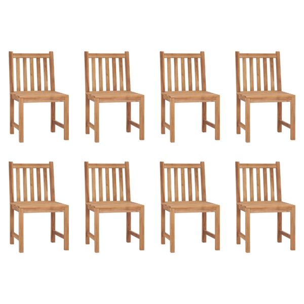 Cadeiras de jardim 8 pcs madeira de teca maciça