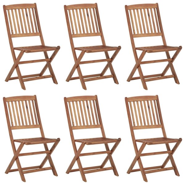 Cadeiras de jardim dobráveis 6 pcs madeira de acácia maciça