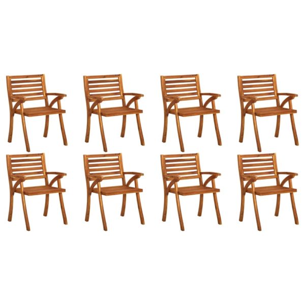 Cadeiras de jardim 8 pcs madeira de acácia maciça