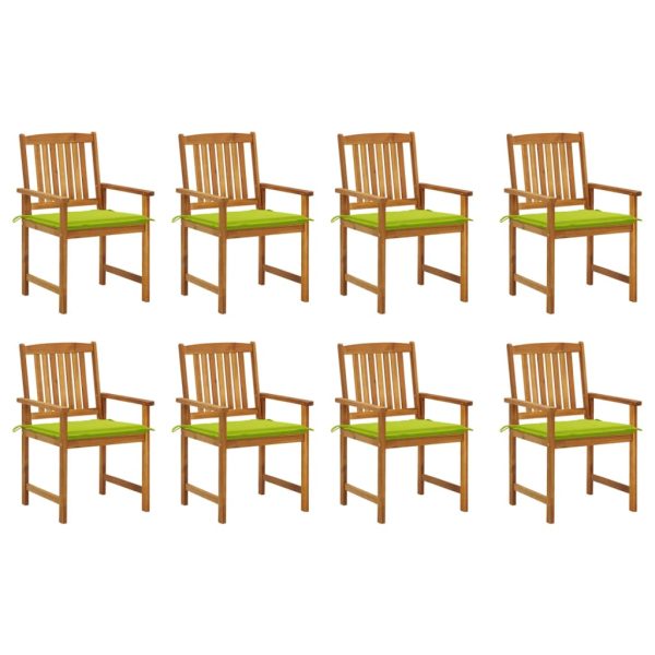 Cadeiras de jardim com almofadões 8 pcs acácia maciça