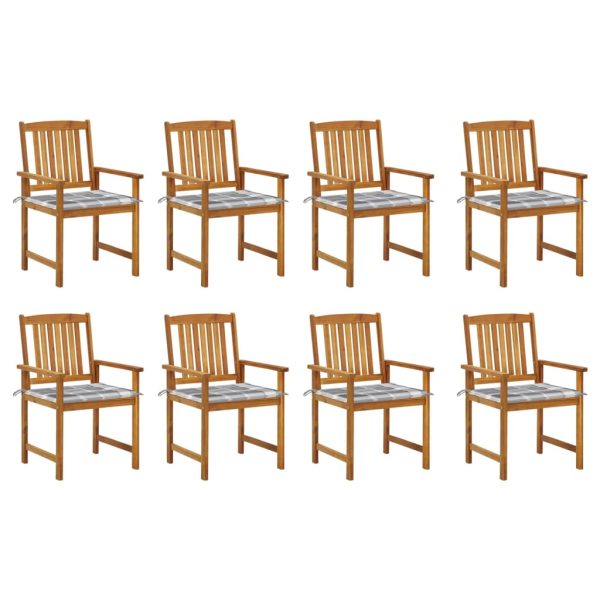 Cadeiras de jardim com almofadões 8 pcs acácia maciça